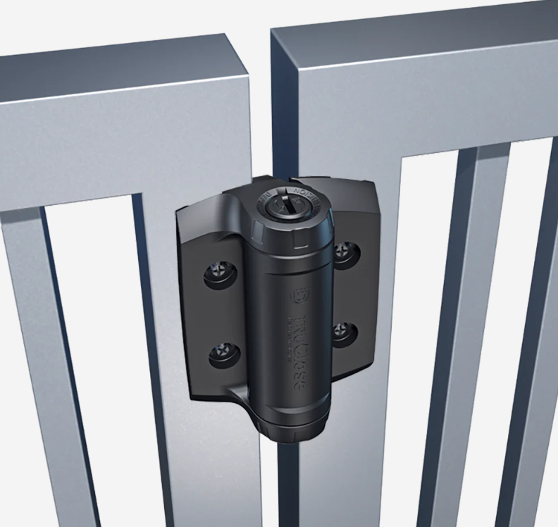 D&D TRUCLOSE - HEAVY DUTY HINGE - NO LEGS - for METAL GATE - BLACK (PAIR)