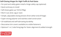 Thumbnail for D&D TRUCLOSE - HEAVY DUTY HINGE with LEGS - for METAL GATE - BLACK (PAIR)